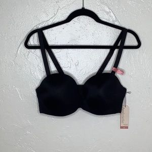 Ambrielle lightly lined Multi way push up wired strapless black bra SZ 38C NWT